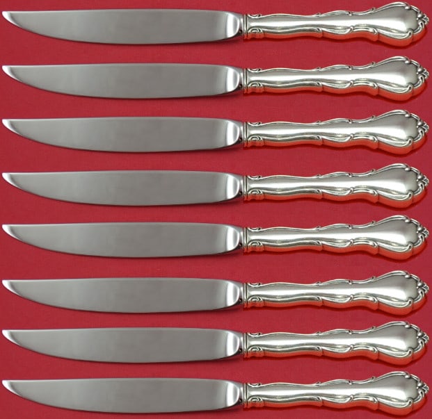 Towle Fontana Sterling Silver 8pc Steak Knife Set Not Serrated (1 of 3)