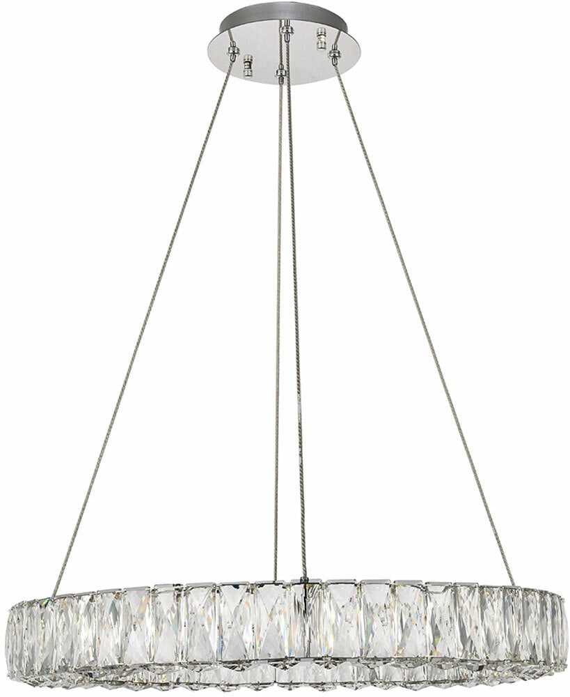 Monroe Crystal Glass LED Chandelier 31.5 Inch Chrome Finish (1 of 5)