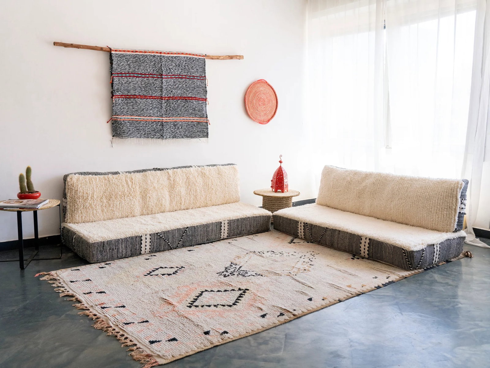 Artisanal Handmade Berber Wool Floor Cushion Seating 100% Wool (1 of 7)
