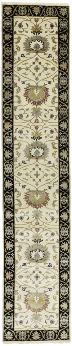 Hand-Knotted Wool Floral Runner Rug 2'5 x 11'11 Modern Hallway Carpet: Hand-Knotted Wool Floral Runner Rug 2'5 x 11'11 Modern Hallway Carpet This is a hand-knotted Oriental runner rug crafted from wool, featuring a floral Chobi Peshawar pattern. The rug presents a blend 