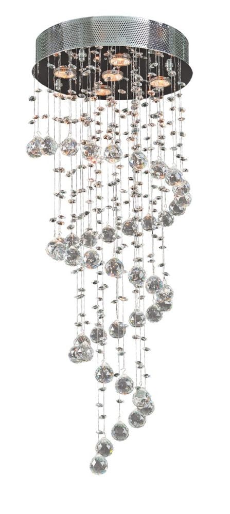 Artistry Galaxy Spiral 5 Light K9 Crystal Chrome Chandelier 38 in (1 of 2)