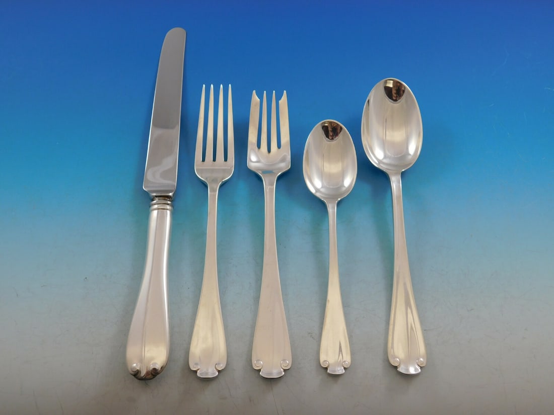 Tiffany & Co Flemish Sterling Silver 40 Piece Flatware Service for 8: Tiffany & Co Flemish Sterling Silver 40 Piece Flatware Service for 8 This is a Tiffany & Co. Flemish pattern sterling silver flatware set, designed in 1911 and inspired by the English trifid end patte