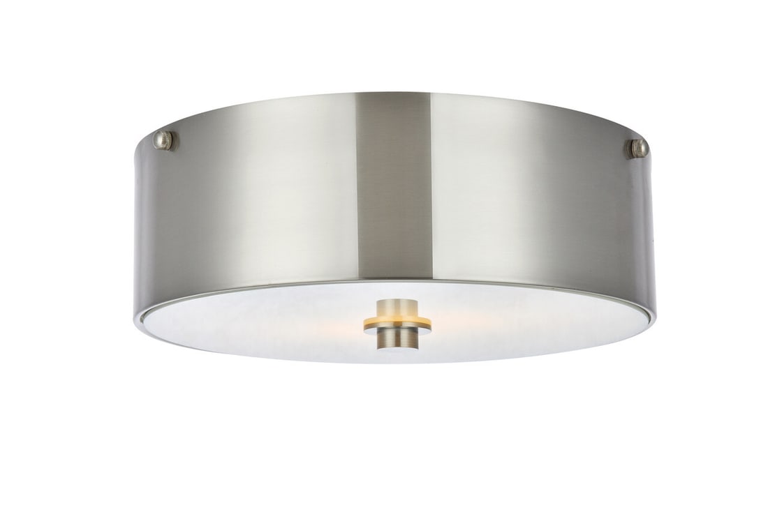 Hazen 2 Light Burnished Nickel Flush Mount Ceiling Fixture (1 of 7)