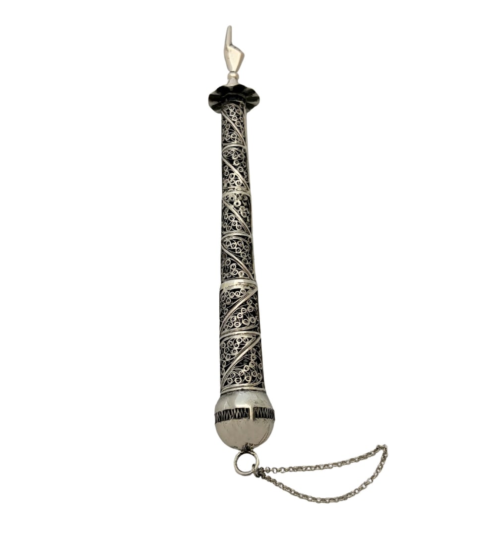 Handmade Ornate 925 Sterling Silver Filigree Torah Yad from Israel (1 of 3)