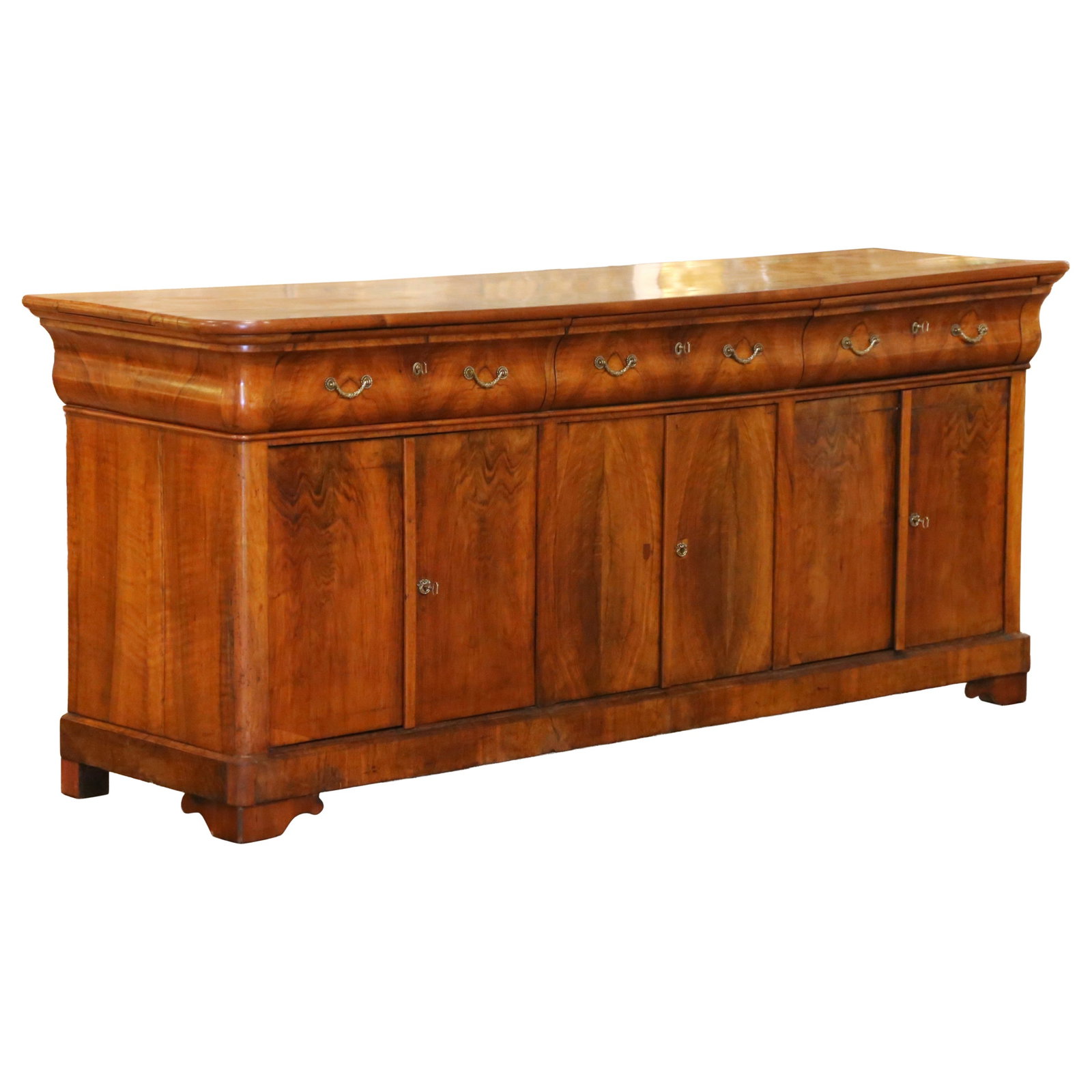French Louis Philippe Walnut Sideboard 6 Doors 3 Drawers circa 1860 (1 of 11)