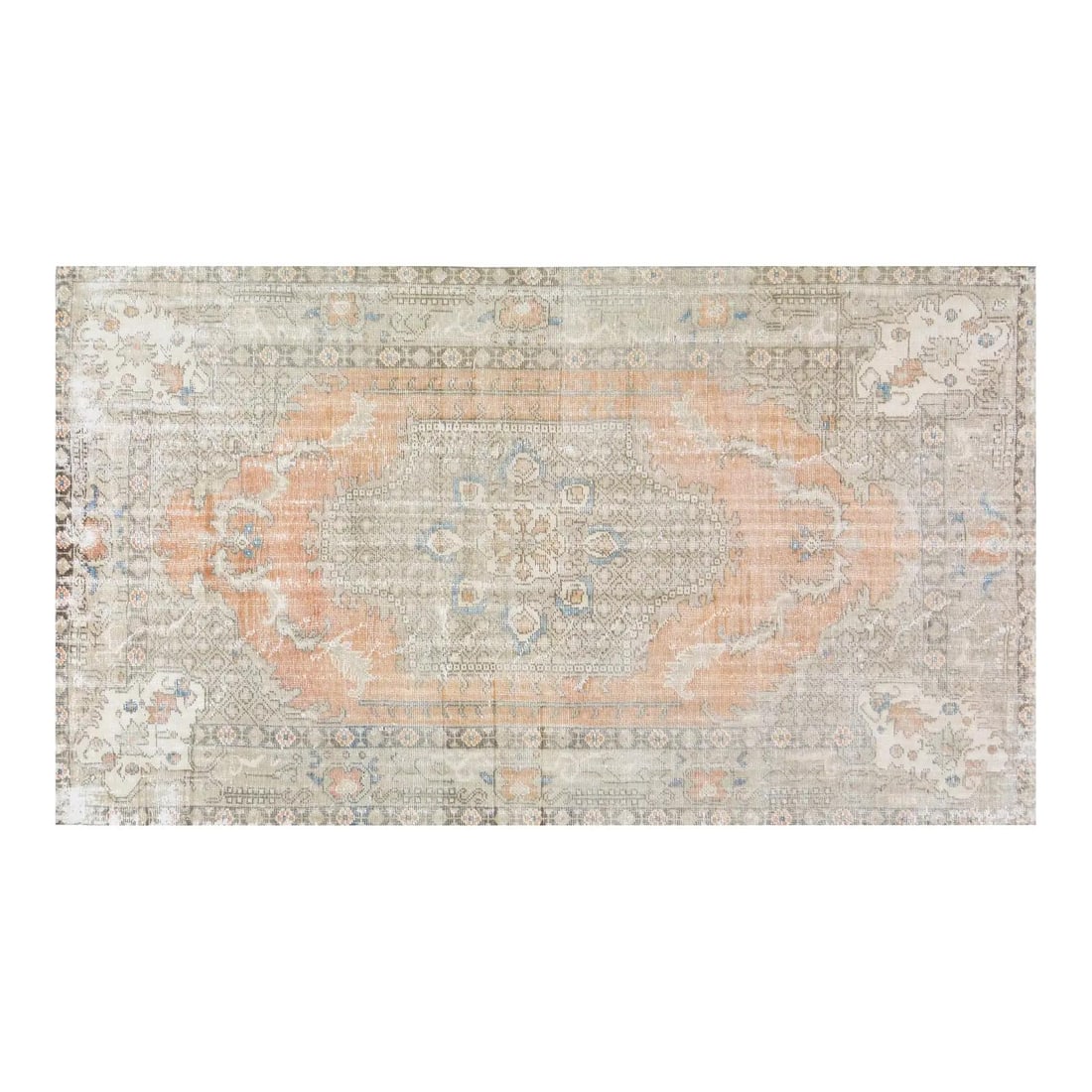 Handmade Wool Anatolian Area Rug 5'5'' x 9'10'' Traditional Turkish Design: Handmade Wool Anatolian Area Rug 5'5'' x 9'10'' Traditional Turkish Design This vintage Turkish Anatolian rug is hand-knotted from wool using traditional techniques, reflecting generations of skilled 