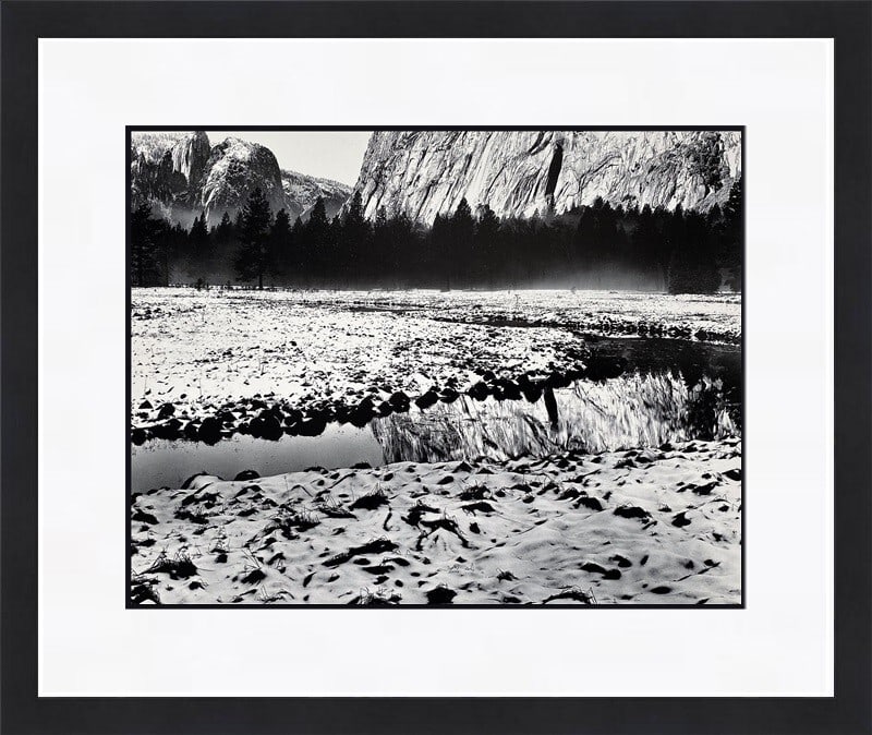 Ansel Adams Cathedral Rock Meadow Mist Yosemite Custom Framed Print 16 x 18 (1 of 1)
