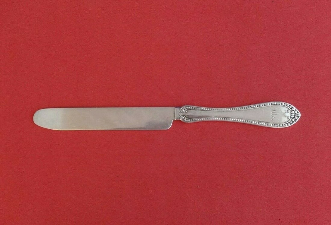George Sharp Albert Coles Sterling Silver Bead Tea Knife 8" (1 of 1)