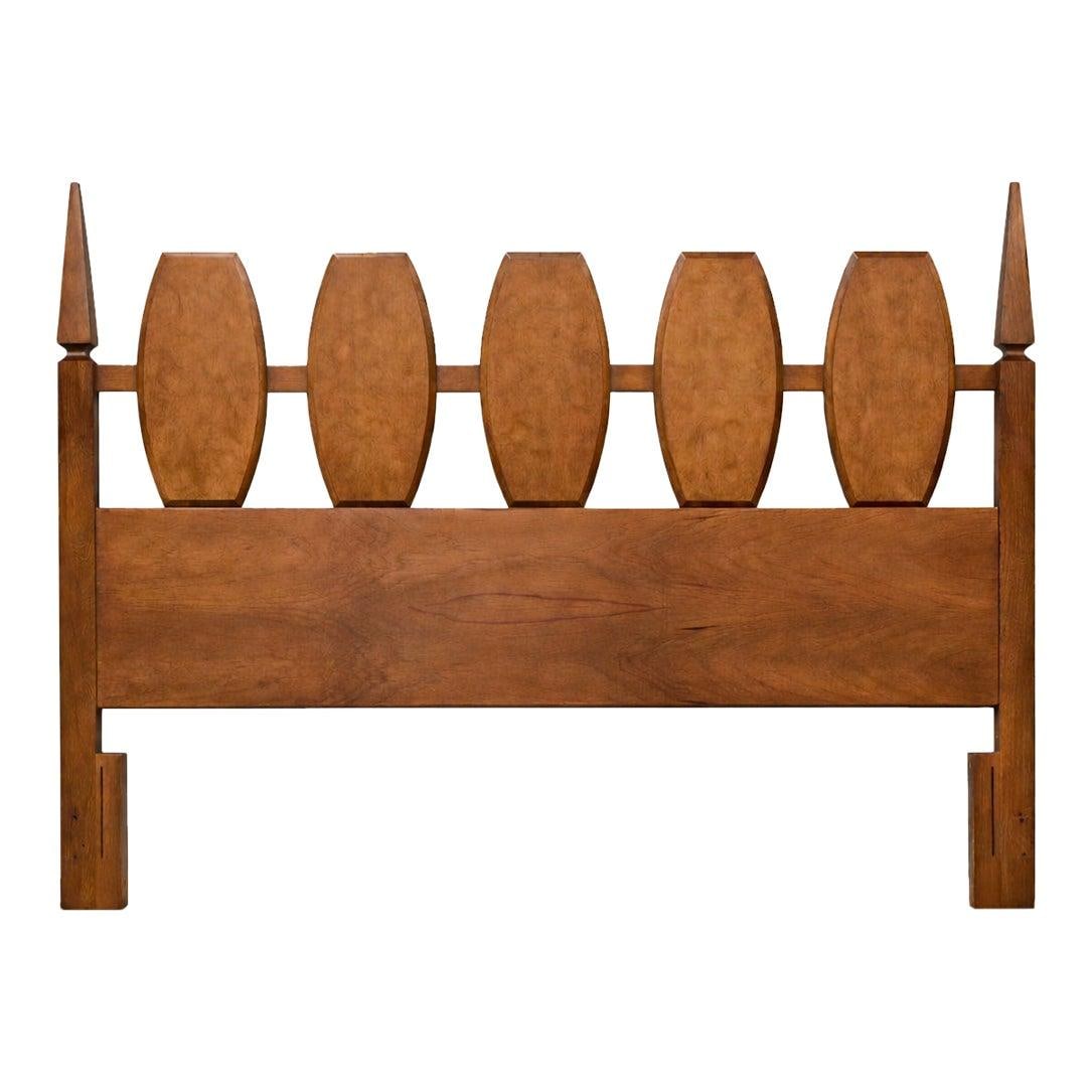 Walnut Queen or Full Headboard With Burl Accents by Young Manufacturing (1 of 4)