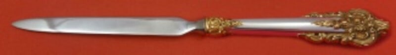 Wallace Grande Baroque Gold Accent Sterling Silver Letter Opener 9 3/4: Wallace Grande Baroque Gold Accent Sterling Silver Letter Opener 9 3/4 Enhance your correspondence experience with this exquisite letter opener from the Grande Baroque Gold Accents pattern by Wallace.