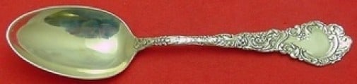 Wallace Louvre Sterling Silver Place Soup Spoon 6 3/4": Wallace Louvre Sterling Silver Place Soup Spoon 6 3/4" This exquisite Louvre pattern place soup spoon by Wallace is crafted from high-quality sterling silver and measures 6 3/4 inches in length. The s