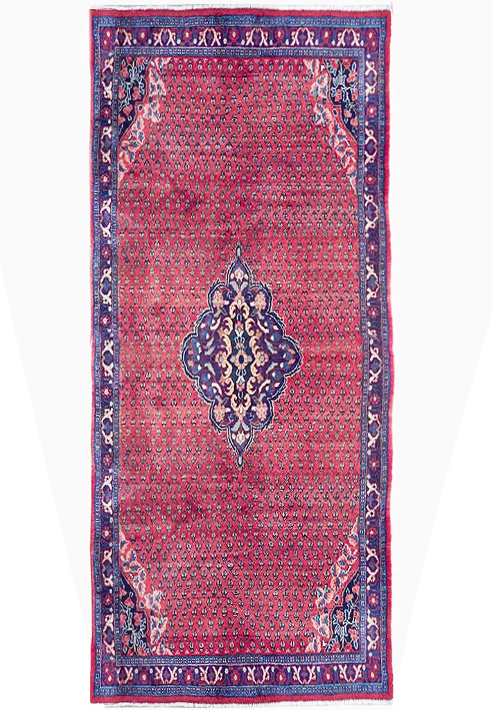 4.5 x 9.10 Red Persian Sarouk Handmade Runner Rug from Iran: 4.5 x 9.10 Red Persian Sarouk Handmade Runner Rug from Iran Free continental US Shipping Enhance your home decor with this stunning 4' 5" x 9' 10" Red Persian Sarouk Handmade Mir Runner Rug. Expertly