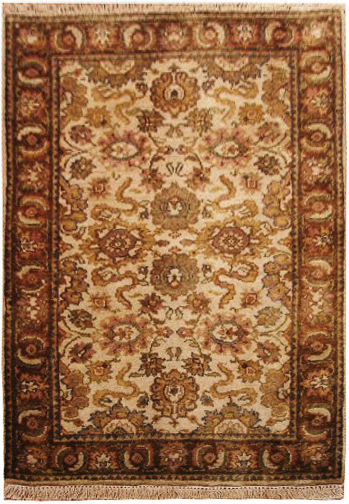 Ivory Traditional Hand-Knotted Area Rug 2'7" x 4' from India (1 of 6)