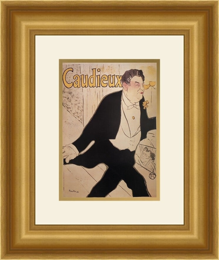 Henri de Toulouse-Lautrec Caudieux Custom Framed Lithograph Print: Henri de Toulouse-Lautrec Caudieux Custom Framed Lithograph Print This stunning custom framed print titled "Caudieux" by Henri de Toulouse-Lautrec captures the essence of Impressionism. Measuring 17" 