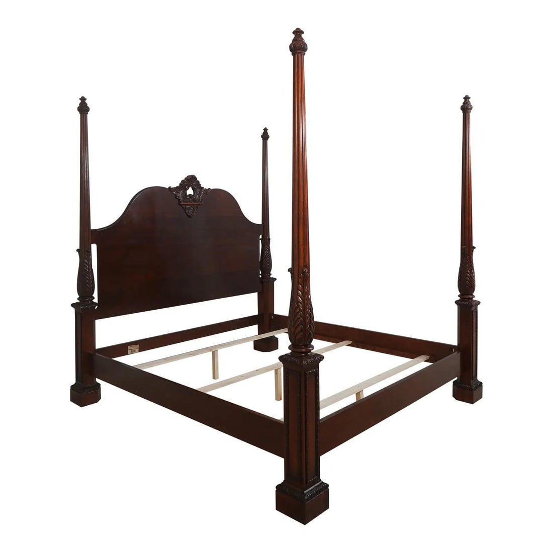 Henredon Natchez Collection King Mahogany Bed with Carved Headboard (1 of 10)