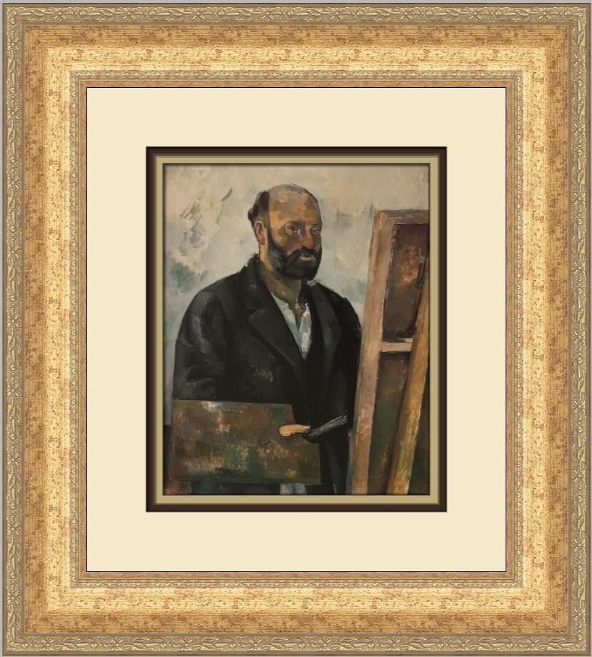 Paul Cezanne Self-Portrait with Palette Custom Framed Art Print (1 of 2)