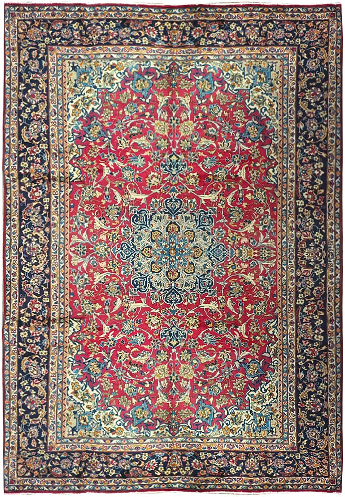 Authentic Persian Esfahan Najafabad Wool Rug 10' x 13.9' Hand-Knotted: Authentic Persian Esfahan Najafabad Wool Rug 10' x 13.9' Hand-Knotted Free continental US Shipping Transform your living space with the timeless elegance of this Authentic Traditional Persian Esfahan 