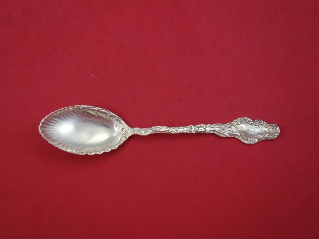 Durgin Watteau Sterling Silver Ice Cream Spoon 5 3/4 Inch: Durgin Watteau Sterling Silver Ice Cream Spoon 5 3/4 Inch Crafted in the late 19th century, this exquisite ice cream spoon features the elegant Watteau pattern by Durgin. Made from high-quality sterli