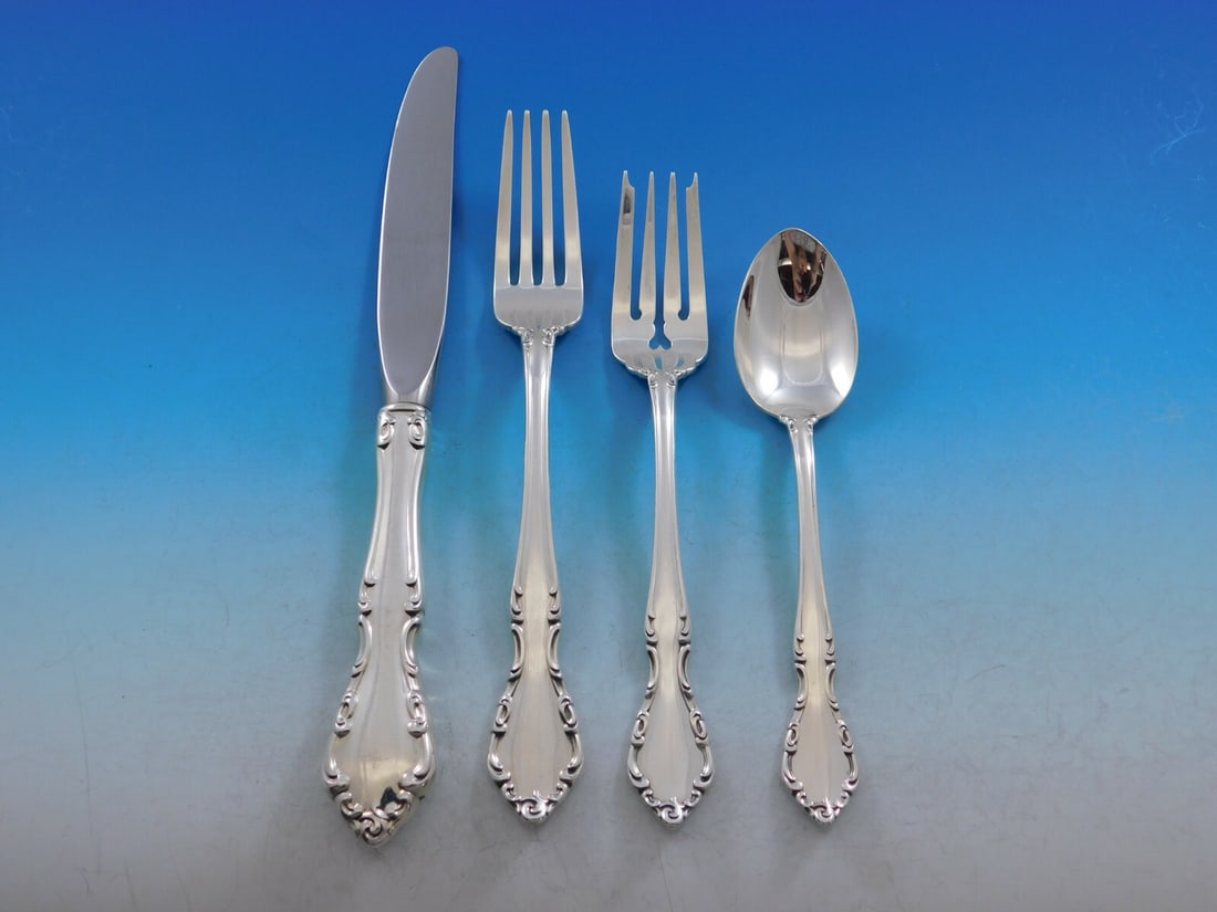 Gorham Chelsea Manor Sterling Silver 4-Piece Place Setting: Gorham Chelsea Manor Sterling Silver 4-Piece Place Setting This exquisite Chelsea Manor 4-piece place setting from Gorham is crafted from high-quality sterling silver, showcasing the timeless elegance