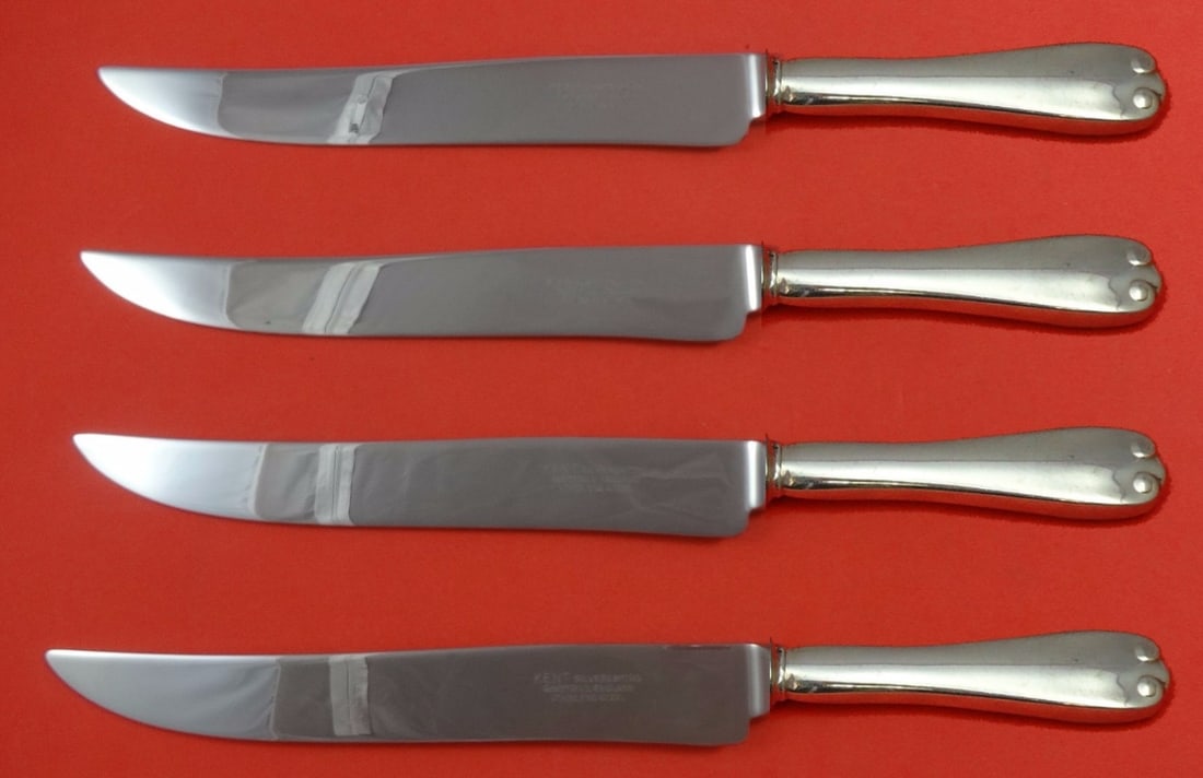 Tiffany & Co. Flemish Sterling Silver Steak Knife Set 4pc Texas Sized (1 of 1)