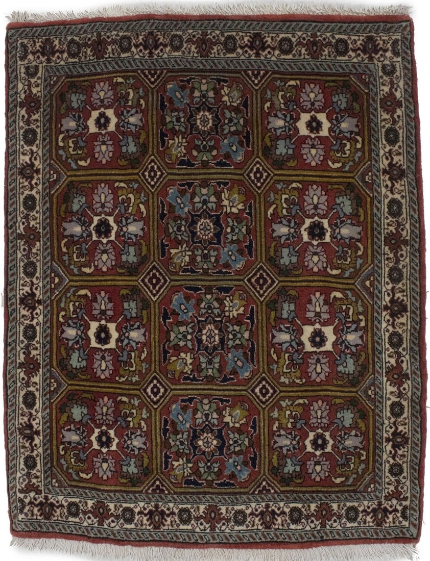 Hand-Knotted Wool Floral Rug 2'4 x 3'0 Burnt Orange Small Oriental Carpet: Hand-Knotted Wool Floral Rug 2'4 x 3'0 Burnt Orange Small Oriental Carpet This hand-knotted wool area rug features a rare burnt orange floral pattern, enhanced by shades of beige, navy blue, caramel, 
