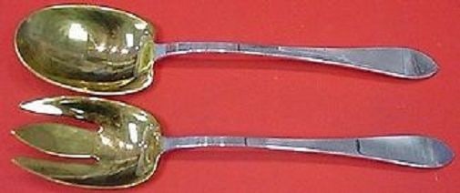 Tiffany & Co. Faneuil Sterling Salad Serving Set 10 Inch Gold Washed: Tiffany & Co. Faneuil Sterling Salad Serving Set 10 Inch Gold Washed This exquisite Faneuil salad serving set by Tiffany & Co. features a classic design crafted from high-quality sterling silver with 