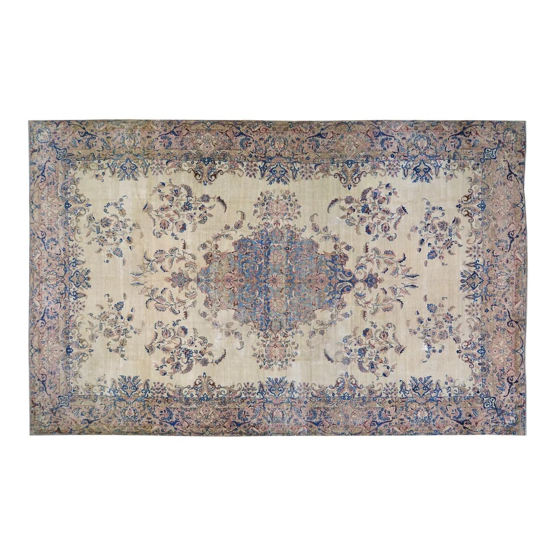Tan Wool Area Rug Hand Knotted Vintage 10'3'' x 16'4'' (1 of 6)