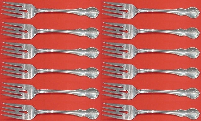 Towle French Provincial Sterling Silver Salad Fork Set 12 Pieces 6 1/4": Towle French Provincial Sterling Silver Salad Fork Set 12 Pieces 6 1/4" Enhance your dining experience with this exquisite 12-piece salad fork set from the renowned French Provincial pattern by Towle.