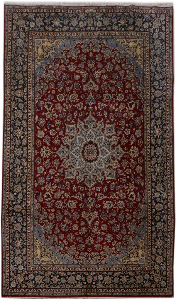 Signed Persian Najafabad Esfahan Rug 9.7 x 16.3 Handmade Wool: Signed Persian Najafabad Esfahan Rug 9.7 x 16.3 Handmade Wool Free continental US Shipping This signed Persian handmade Najafabad Esfahan rug showcases exceptional craftsmanship and artistry. Hand-kno