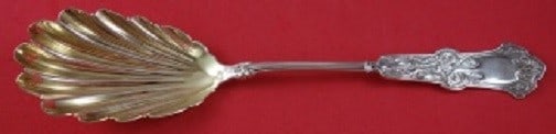 Whiting Alhambra Sterling Silver Berry Spoon Gold Washed Shell Bowl 8 3/4" (1 of 1)