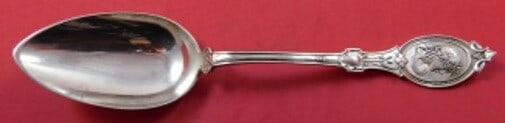 Hotchkiss & Schreuder Medallion Sterling Silver Serving Spoon 8.5": Hotchkiss & Schreuder Medallion Sterling Silver Serving Spoon 8.5" This exquisite serving spoon features the elegant Medallion pattern by Hotchkiss & Schreuder, crafted from high-quality Sterling Silv