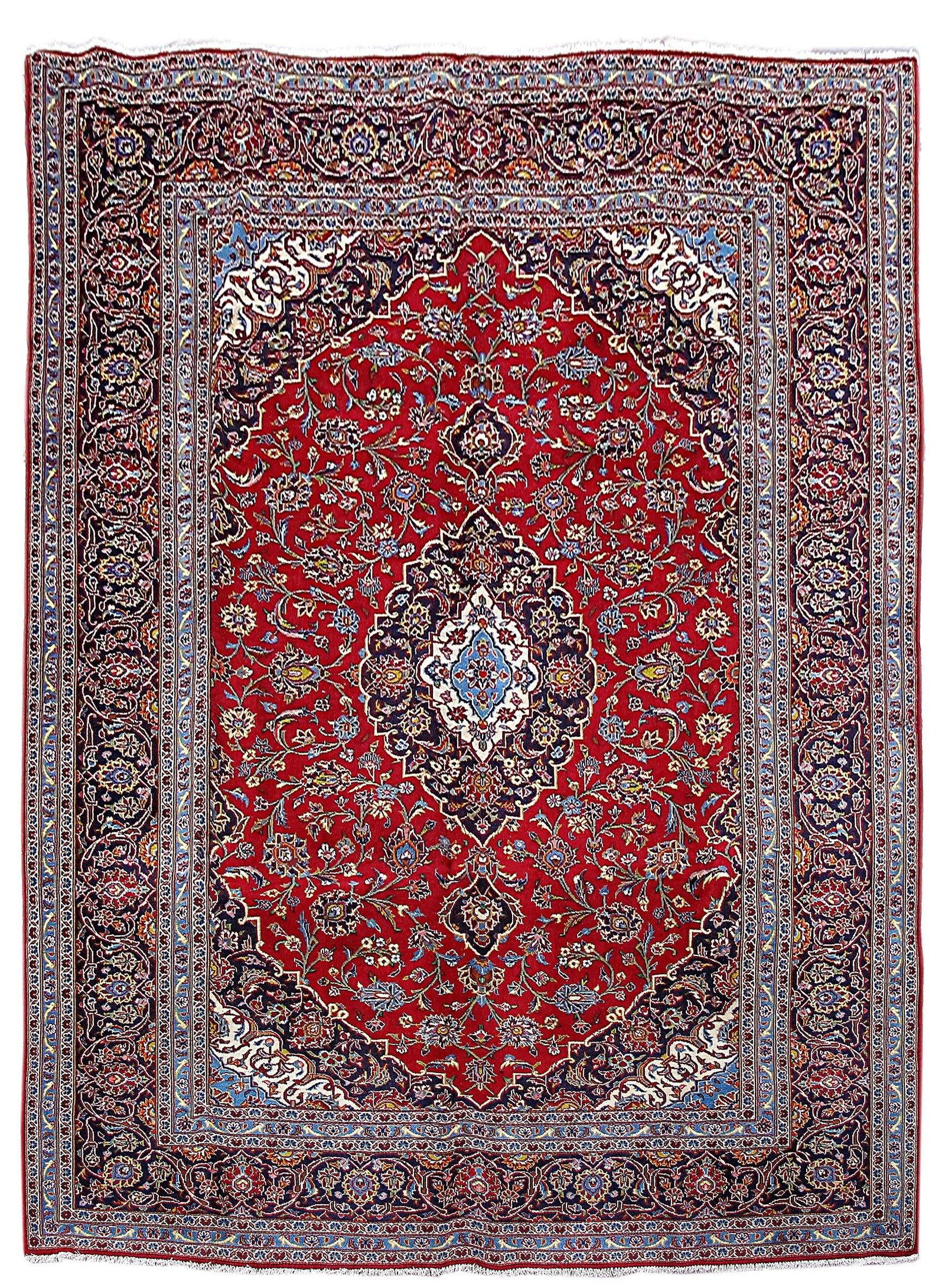 Authentic Persian Kashan Rug 8'4 x 11'8 Handcrafted Design: Authentic Persian Kashan Rug 8'4 x 11'8 Handcrafted Design Free continental US Shipping Enhance your living space with this stunning Authentic Persian Kashan Formal Rug, meticulously handcrafted by sk