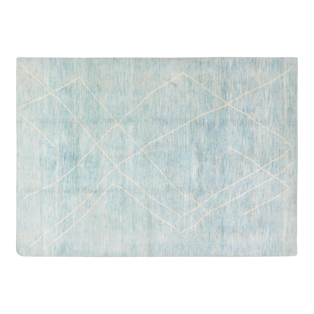 Gray Wool Area Rug Hand Knotted Moroccan Design 6'10" x 9'9": Gray Wool Area Rug Hand Knotted Moroccan Design 6'10" x 9'9" This Moroccan hand-knotted wool rug showcases traditional craftsmanship with a modern design sensibility. Crafted with care, it offers a so