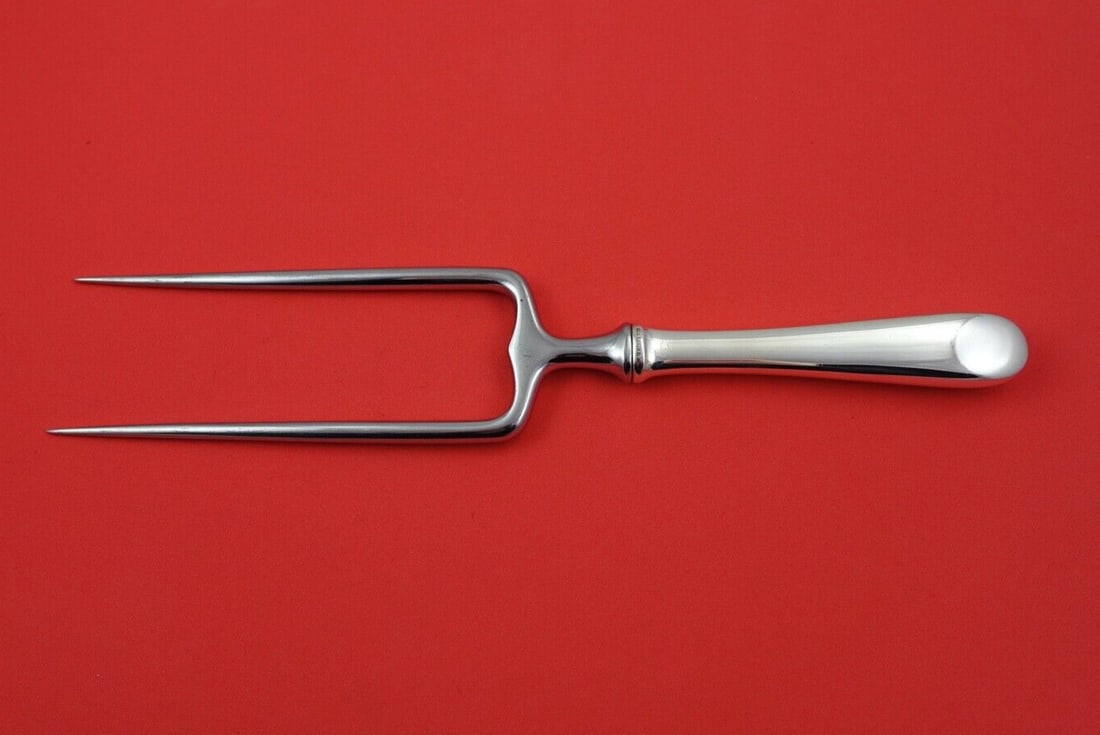 Kirk Sterling Silver Old Maryland Plain Roast Holder 10 1/4 Inches: Kirk Sterling Silver Old Maryland Plain Roast Holder 10 1/4 Inches Presenting the Old Maryland Plain Roast Holder, crafted by Kirk in exquisite sterling silver. This elegant serving piece features a s