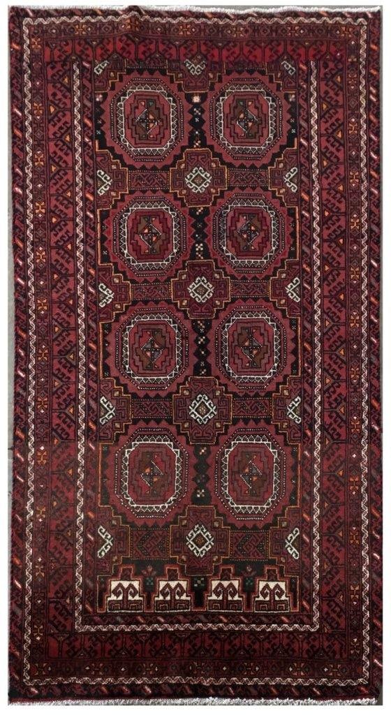 Handmade 3.1 x 5.7 Red Persian Baluch Rug from Iran: Handmade 3.1 x 5.7 Red Persian Baluch Rug from Iran Free continental US Shipping Introducing the captivating Red Persian Baluch Rug, a stunning blend of traditional artistry and modern elegance. Handc