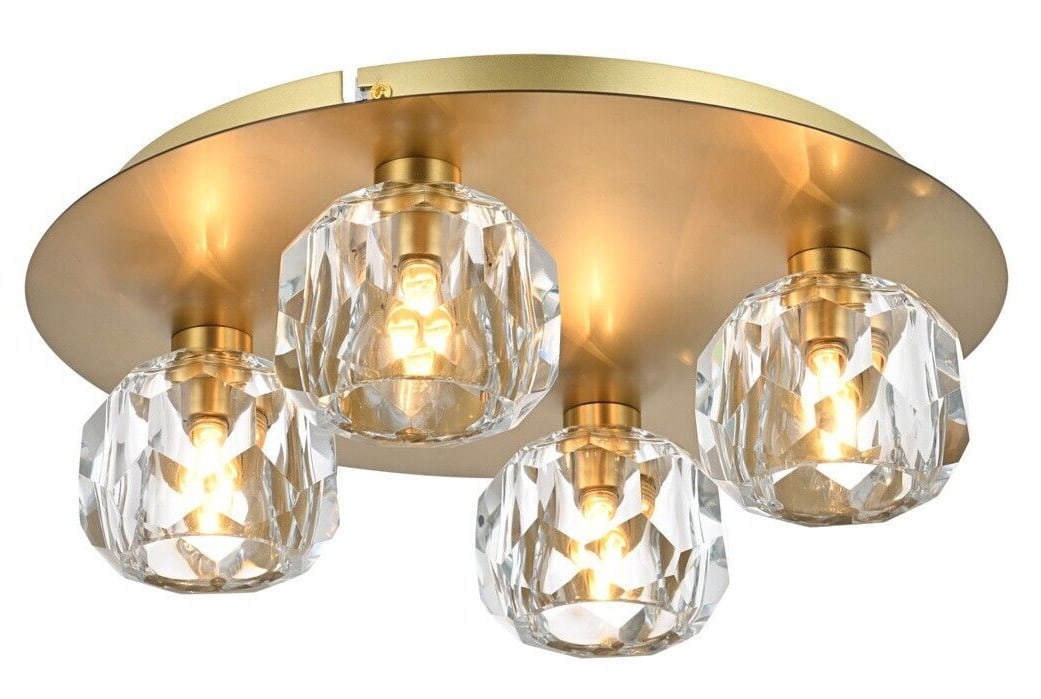 Graham 4 Light Crystal Flush Mount Chandelier in Bronzish Gold 13.8 in (1 of 11)