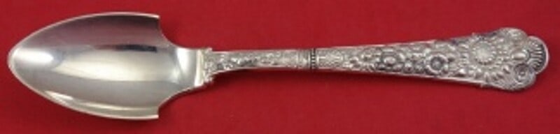 Gorham Cluny Sterling Silver Cheese Scoop 8 Inch Monogrammed Serving Piece: Gorham Cluny Sterling Silver Cheese Scoop 8 Inch Monogrammed Serving Piece Presenting a stunning Cluny cheese scoop by Gorham, a remarkable addition to your serving collection. This large 8" serving p