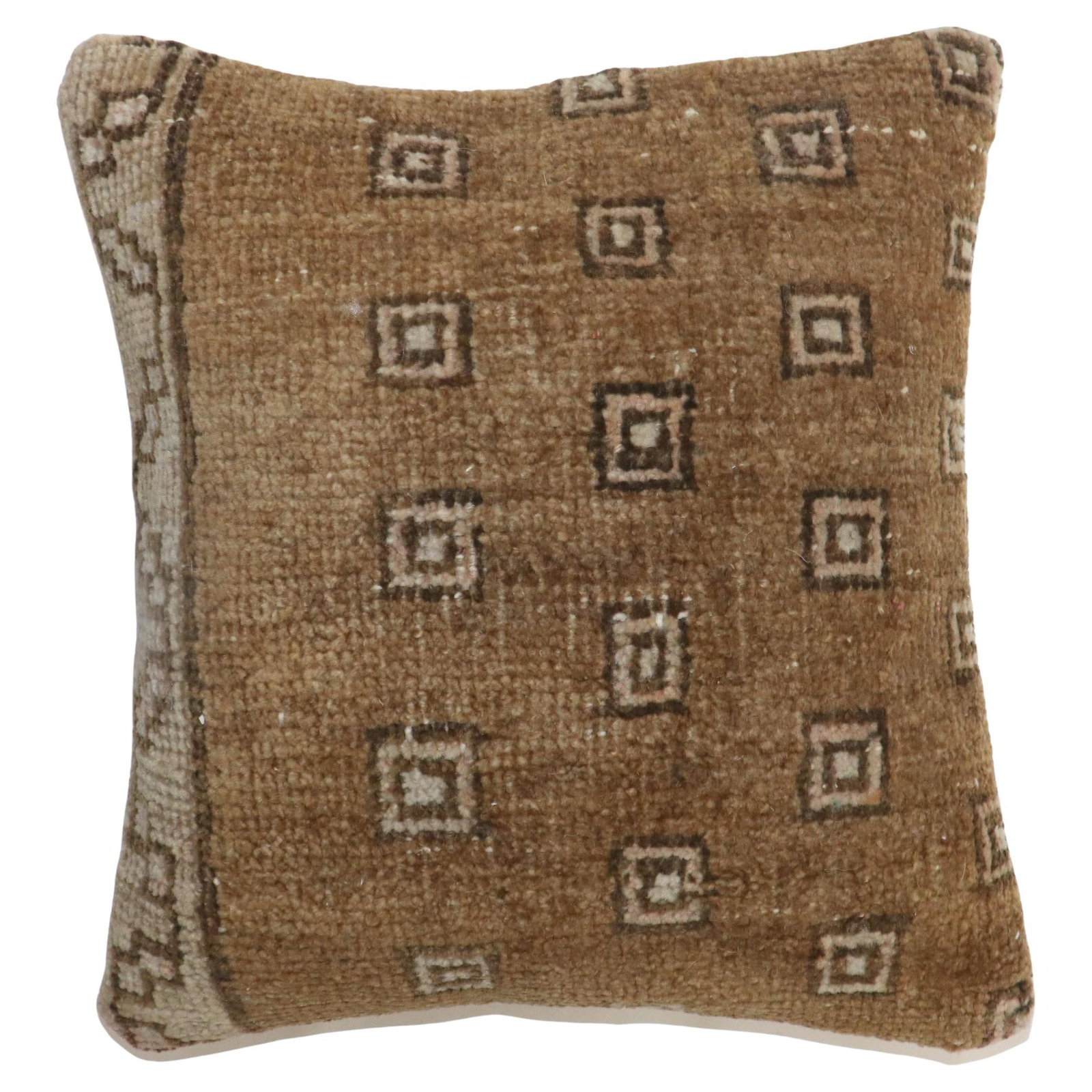 Zabihi Collection Vintage Turkish Kars Rug Pillow Bohemian Style 16 x 17: Zabihi Collection Vintage Turkish Kars Rug Pillow Bohemian Style 16 x 17 This exquisite pillow is crafted from a vintage brown Turkish Kars rug, offering a unique bohemian touch to your decor. Measuri