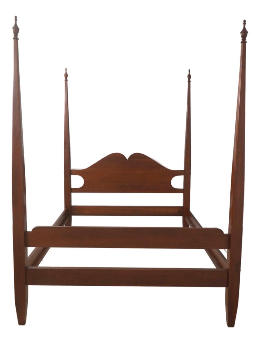 Queen Pencil Post Bed in Solid Cherry Wood Shaker Style by Seely (1 of 10)