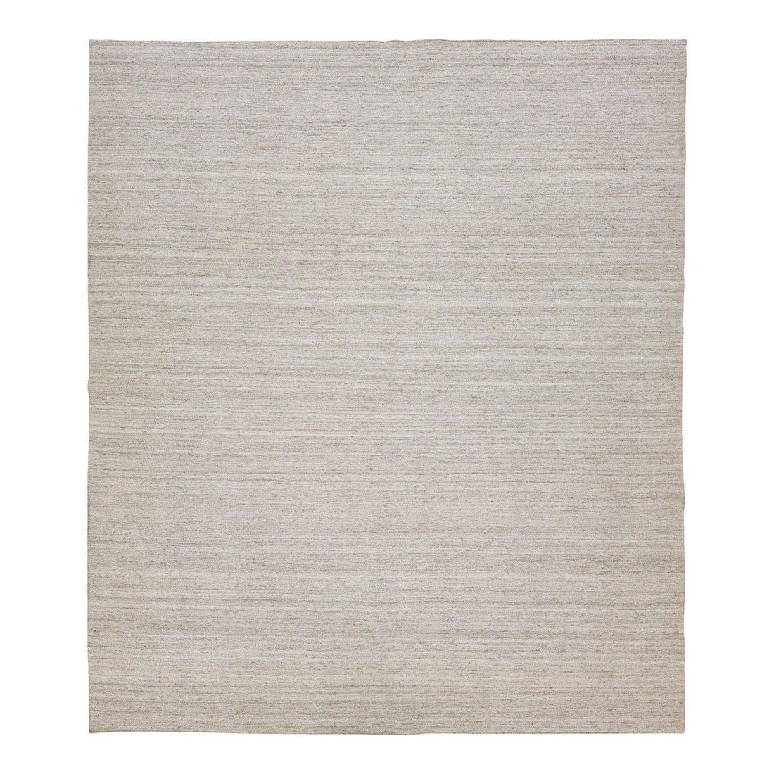 12 x 14 Modern Wool Kilim Flatweave Rug in Natural Linen: 12 x 14 Modern Wool Kilim Flatweave Rug in Natural Linen Enhance your contemporary space with this stunning 12' x 14'1" Kilim flatweave wool rug. Featuring an organic modern design, this rug showcases