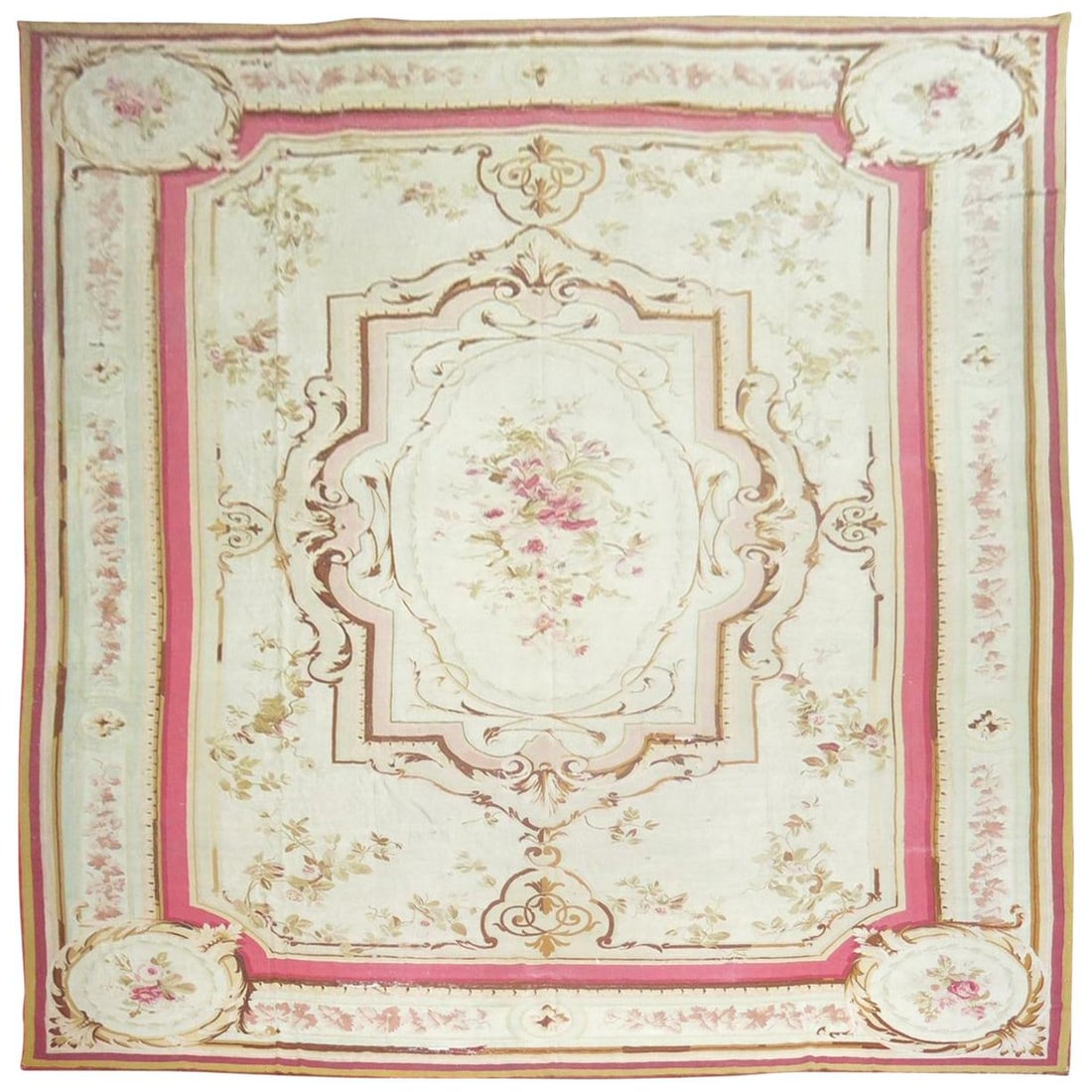 19th Century French Aubusson Wool Rug Louis XVI Style (1 of 10)