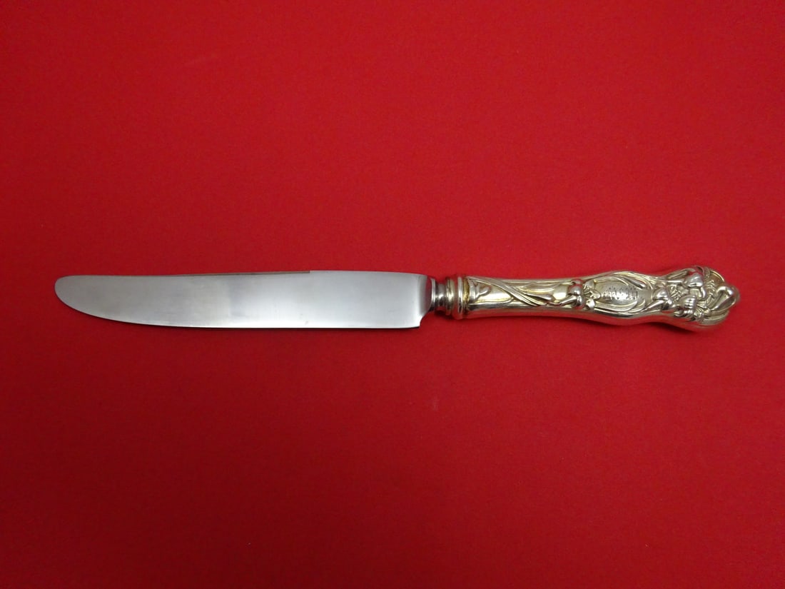 Watson Lily Pattern Sterling Silver Dinner Knife 9 7/8 inches: Watson Lily Pattern Sterling Silver Dinner Knife 9 7/8 inches This elegant dinner knife features the classic 'Lily' pattern by Watson, crafted from high-quality sterling silver with a hollow handle an