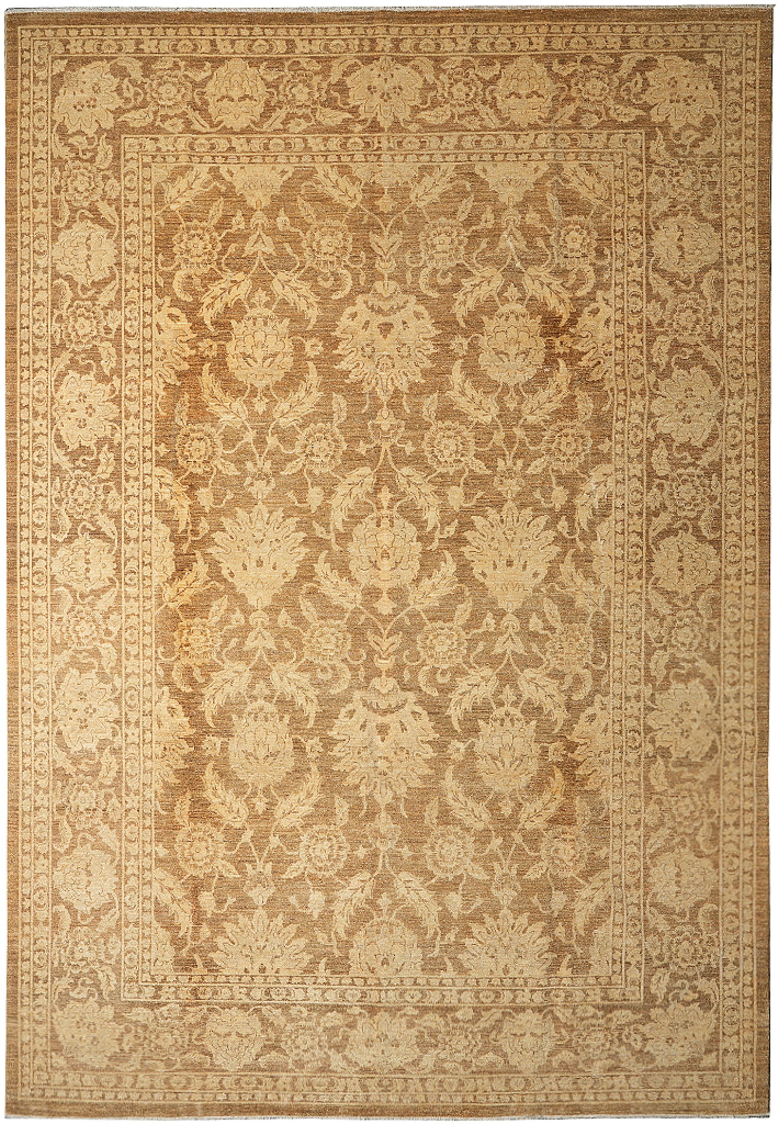 9 x 12 Handmade Chobi Peshawar Zigler Wool Rug Neutral Brown Pakistan: 9 x 12 Handmade Chobi Peshawar Zigler Wool Rug Neutral Brown Pakistan Free continental US Shipping This 9 x 12 handmade Chobi Peshawar Zigler area rug features a neutral brown palette and intricate tr