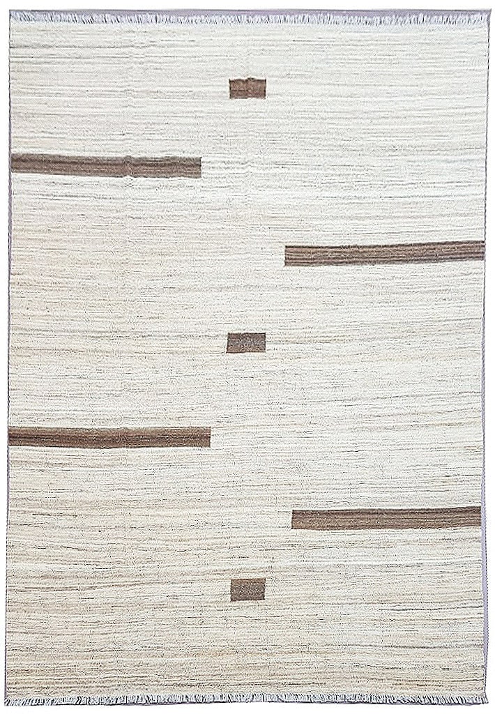 Handmade 5'8" x 8'1" White Kilim Rug Flat Weave Area Rug: Handmade 5'8" x 8'1" White Kilim Rug Flat Weave Area Rug Free continental US Shipping Elevate your space with this stunning 5.8 x 8.1 White Flat Weave Kilim Rug, a perfect fusion of traditional crafts
