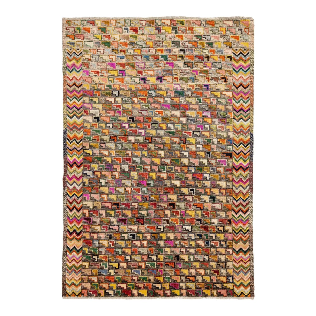 6'10 x 10 Baluch Style Wool Hand Knotted Geometric Area Rug (1 of 10)