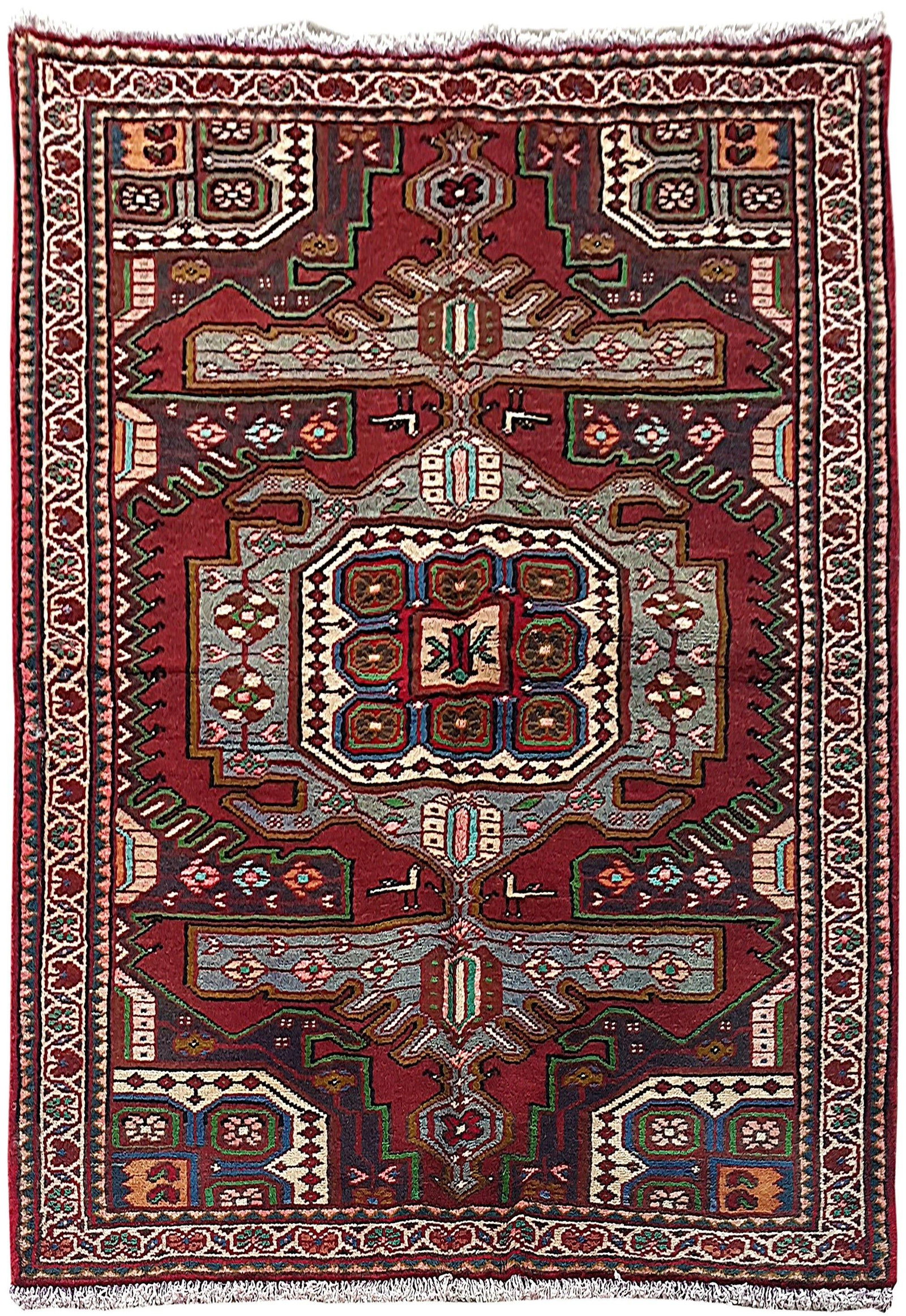 Handcrafted 4.5 x 6.6 Persian Hamadan Rug 100% Wool: Handcrafted 4.5 x 6.6 Persian Hamadan Rug 100% Wool Free continental US Shipping Enhance your living space with this exquisite 4.5 x 6.6 Persian Hamadan Rug, handcrafted by skilled artisans in the Ham