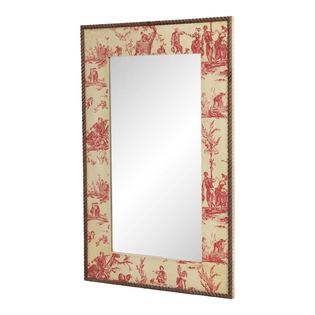 French style beveled glass wall mirror with rope trim (1 of 10)