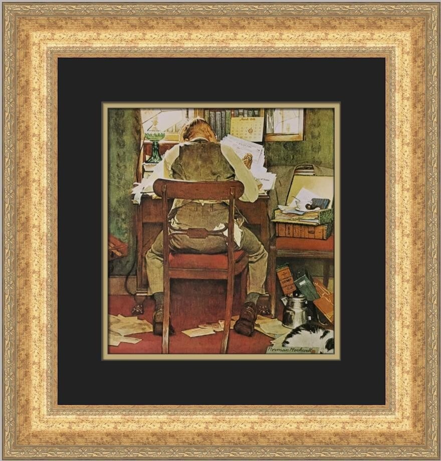 Norman Rockwell Taxes Custom Framed Print 1979 Photorealism Art: Norman Rockwell Taxes Custom Framed Print 1979 Photorealism Art This captivating custom framed print titled "Taxes" by renowned artist Norman Rockwell is a stunning piece that showcases the artist's p