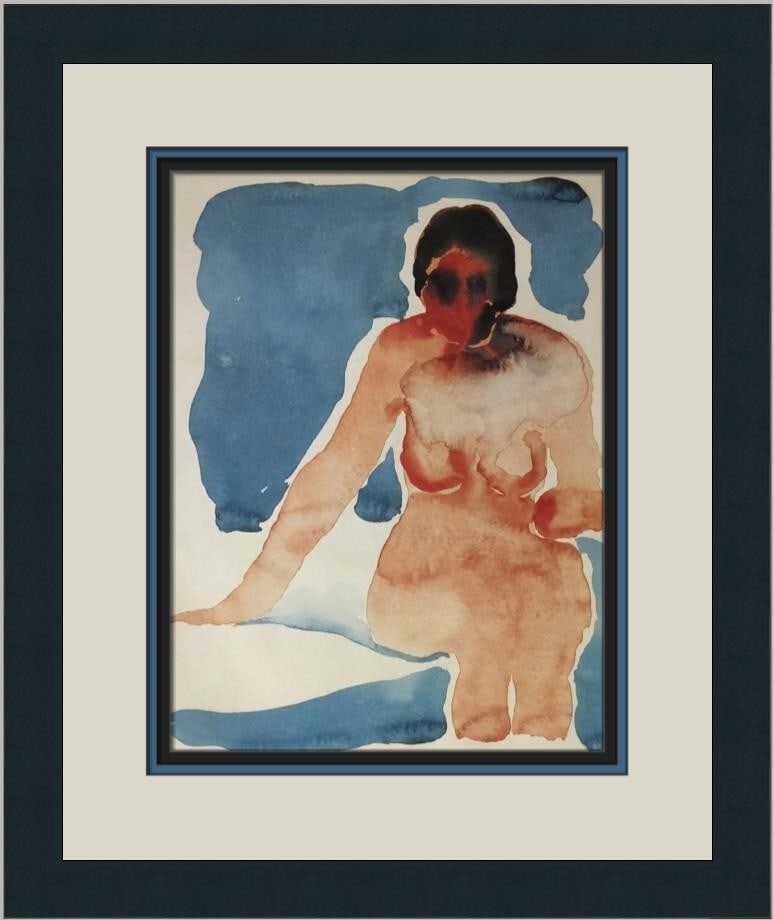 Georgia O'Keeffe Seated Nude XI Custom Framed Abstract Print: Georgia O'Keeffe Seated Nude XI Custom Framed Abstract Print This stunning custom framed print by Georgia O'Keeffe features the captivating artwork titled "Seated Nude XI." Measuring 16 in. x 14 in. o