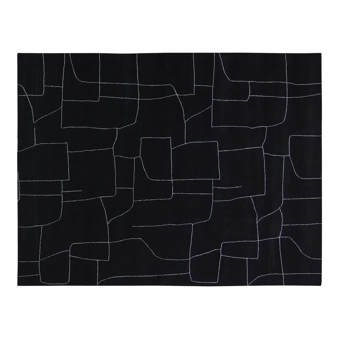 Moroccan hand knotted wool rug 10'2x14'1 black: Moroccan hand knotted wool rug 10'2x14'1 black This Moroccan hand-knotted wool rug is crafted using traditional rug-making techniques, merging timeless craftsmanship with a modern design sensibility. 